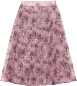 floral-print pleated skirt