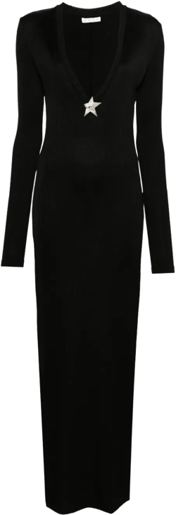 fine-ribbed maxi dress