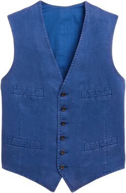 V-neck slub-texture waistcoat