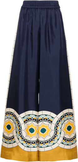 high-waist silk palazzo trousers