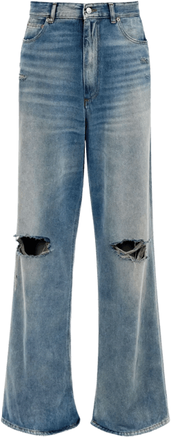 ripped wide-leg jeans