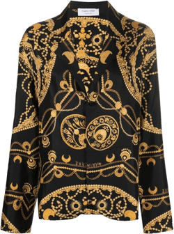 chain-print silk shirt