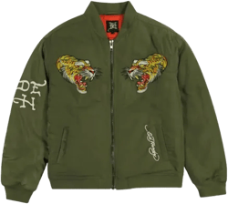 Men's Nyc Skull Bomber Jacket In Olive In Green