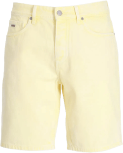 mid-rise straight-leg denim shorts