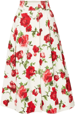 floral-print A-line skirt