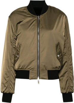 'jet' Green Reversible Bomber Jacket With Logo Plate In Tech Fabric Woman In Multi