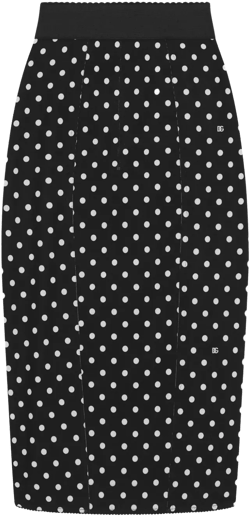 polka-dot print pencil skirt