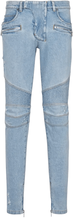 Biker mid-rise skinny jeans