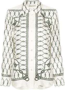 knot-print silk shirt