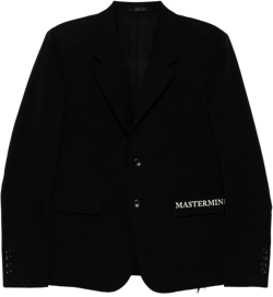 logo-embroidered blazer