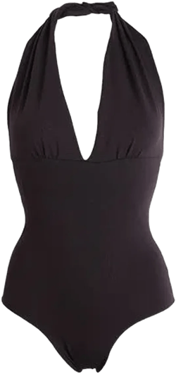 Woman One-piece Swimsuit Chocolate Brown Size L Organic Cotton, Elastane