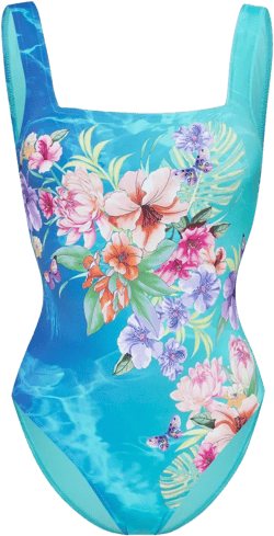Water Tropic square-neck swimsuit 