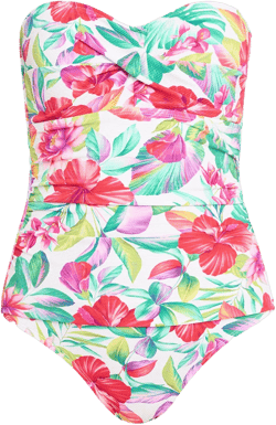 Island Cays Fiesta Bandeau One-piece Swimsuit In White