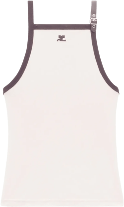 buckle-detail cotton tank top