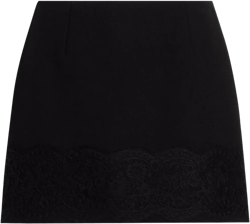 lace-trimmed mini skirt