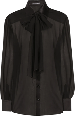 pussy-bow silk chiffon shirt