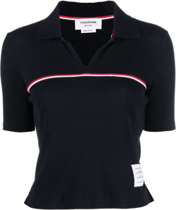 RWB-stripe short-sleeved pólo shirt