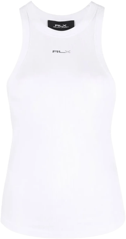 logo-print racerback tank top