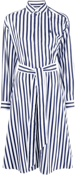 striped midi shirt dress