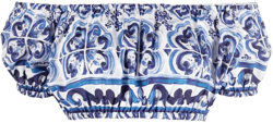 Majolica-print crop top