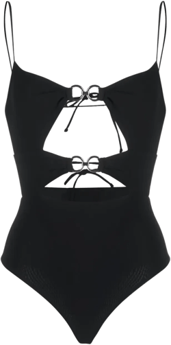 ring-embellished cut-out swimsuit