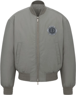 Homme Logo Embroidered Bomber Jacket In Gray