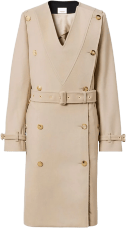 Double-breasted Trench Coat In Beige
