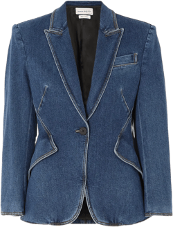 Tailored Denim Jacket In Medium Wash