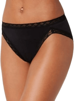 Bliss Lace-trim Cotton French-cut Brief Underwear 152058 In Black