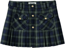 pleated tartan miniskirt