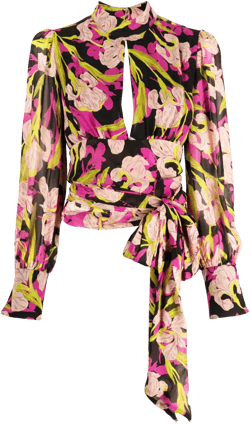 floral-print long-sleeve blouse