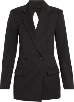 The Riley Blazer Jacket With Split Back In Black