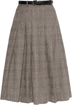 pleated check skirt 