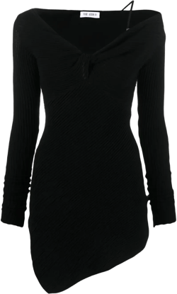 Desai asymmetric ribbed-knit minidress