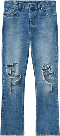 chain-detailing bootcut jeans