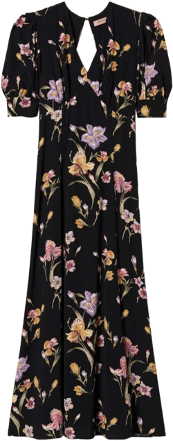 Floral-print Satin Maxi Dress In Multi