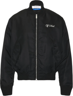 Script Nyl Bomber Jacket In Black