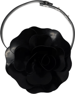 floral-appliqué choker necklace