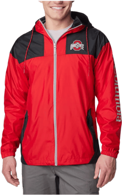 Men's Scarlet Ohio State Buckeyes Flash Challenger Omni-shade Full-zip Windbreaker Hoodie Jacket