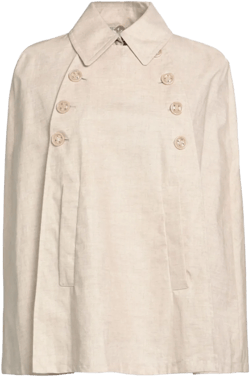 Woman Cape Beige Size 8 Linen, Polyurethane