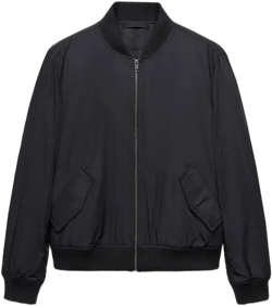 Water Repellent Quilted Bomber Jacket In Dark Navy