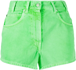 high-waist denim shorts