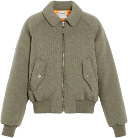 Knitted Bomber Jacket In Green