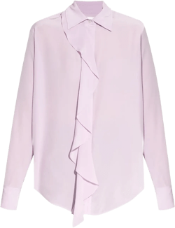 ruffled silk blouse