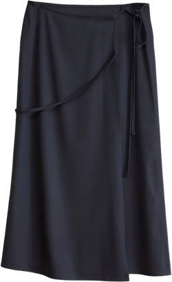 tied wrap midi skirt
