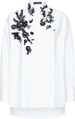 floral-lace long-sleeve shirt