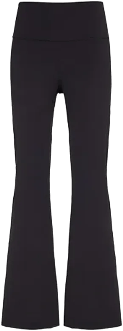 Womens Black Groove Flare-leg Stretch-woven Trousers