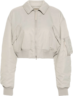 Logo-embroidered Bomber Jacket In White