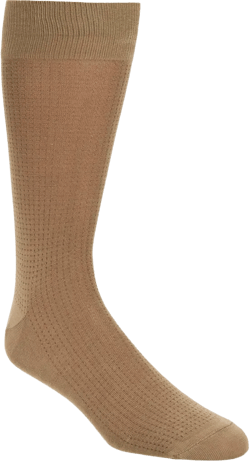 Dot Cotton Blend Dress Socks In Taupe