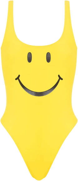 smiley face-motif swimsuit